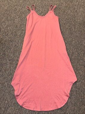Pink Double-Strap Maxi Tank Dress- has pockets!